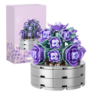 Potted Succulent Building Blocks Botanical Flower Building Bricks