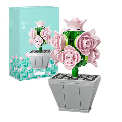 Potted Succulent Building Blocks Botanical Flower Building Bricks