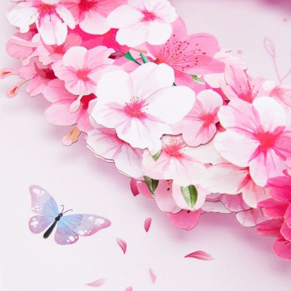 Cherry Blossom Tree Heart Pop Up Card Flower 3D Pop Up Greeting Card