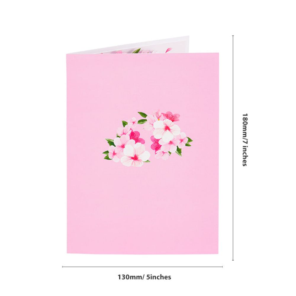 Cherry Blossom Tree Heart Pop Up Card Flower 3D Pop Up Greeting Card