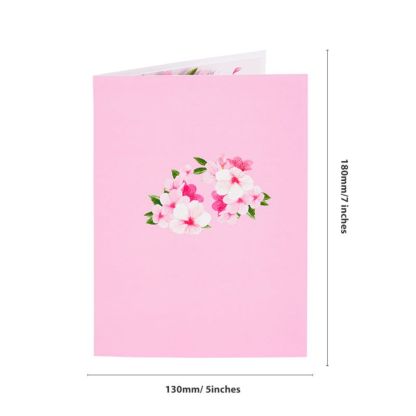 Cherry Blossom Tree Heart Pop Up Card Flower 3D Pop Up Greeting Card