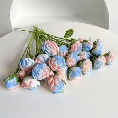 1pc Handmade Knitted Flower Rose Crochet Flower Gift for Her