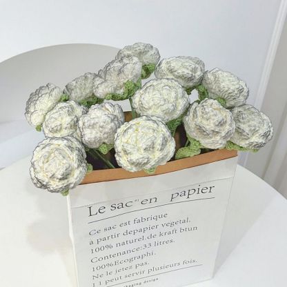 1pc Handmade Knitted Flower Rose Crochet Flower Gift for Her