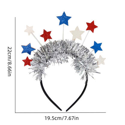 7 Pcs 4th of July Patriotic Head Boppers Headbands for Independence Day Party Hair Accessories