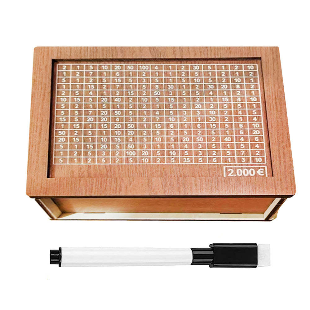 Wooden Money Box Reusable Money Box with Counter Piggy Bank for Adults Kids