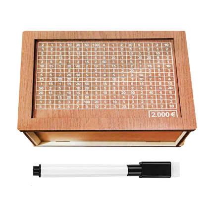 Wooden Money Box Reusable Money Box with Counter Piggy Bank for Adults Kids