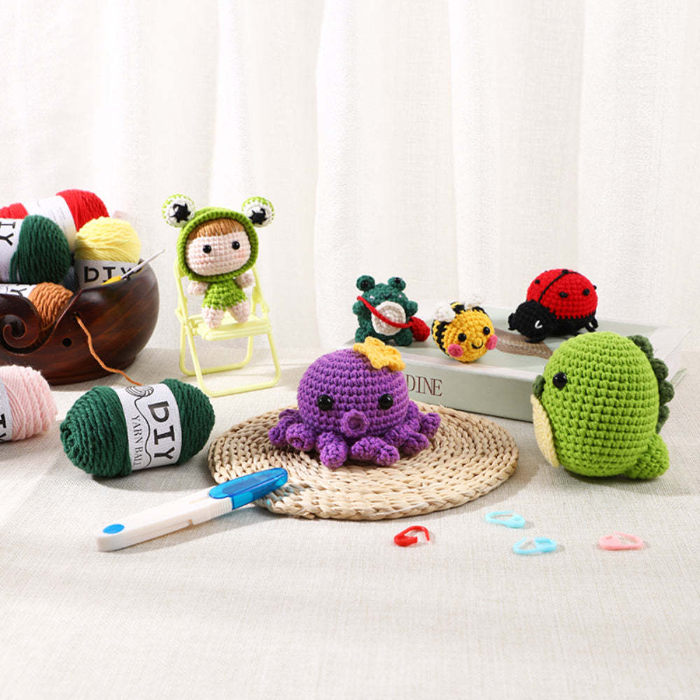 Crochet Kit for Beginners Animal Crochet Kit with Step-by-Step Video Tutorials Gifts for Craft Lovers