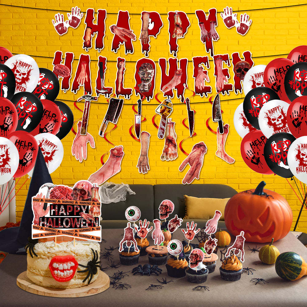 Halloween Hanging Swirl Banner Bloody Decorations Party Supplies Gift for Halloween Party