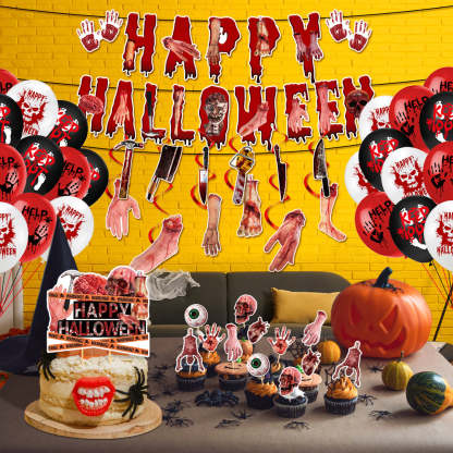 Halloween Hanging Swirl Banner Bloody Decorations Party Supplies Gift for Halloween Party