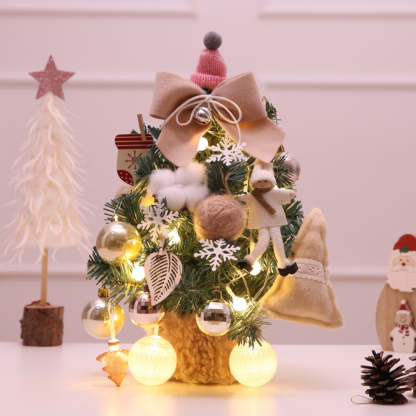 Mini Christmas Ornaments With Lights Christmas Desktop Tree Home Christmas Decoration