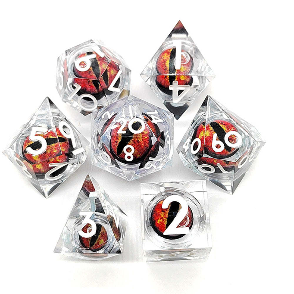 Liquid Core Resin DnD Dice Dragon's Eye Dice DnD Dice Set
