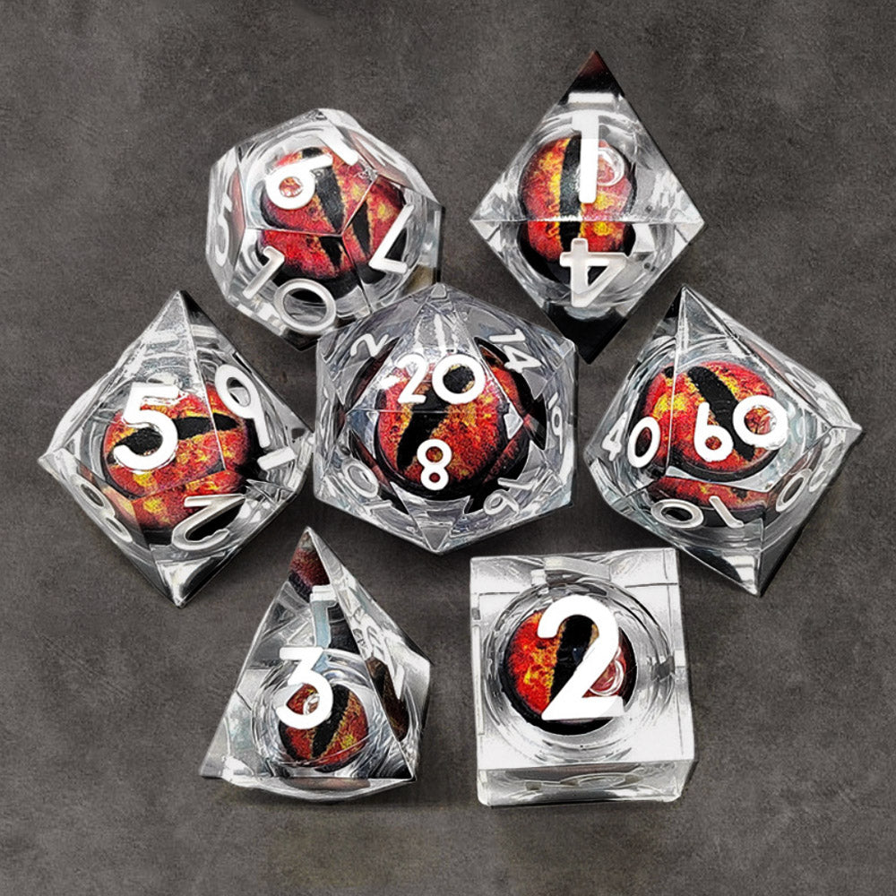 Liquid Core Resin DnD Dice Dragon's Eye Dice DnD Dice Set