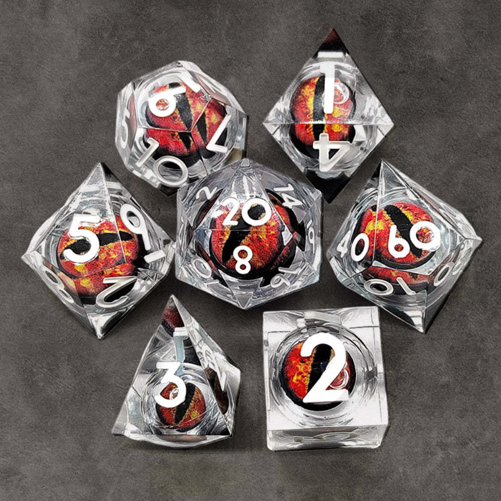 Liquid Core Resin DnD Dice Dragon's Eye Dice DnD Dice Set