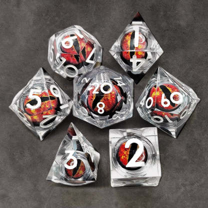 Liquid Core Resin DnD Dice Dragon's Eye Dice DnD Dice Set