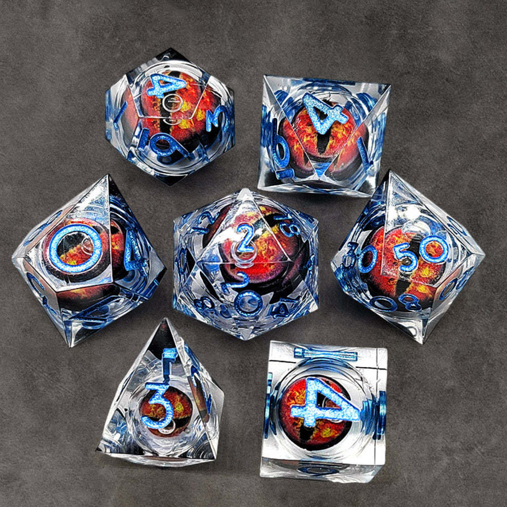Liquid Core Resin DnD Dice Dragon's Eye Dice DnD Dice Set