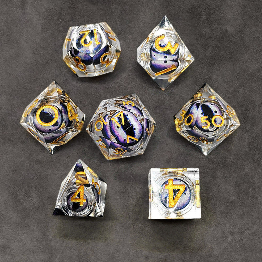 Liquid Core Resin DnD Dice Dragon's Eye Dice DnD Dice Set