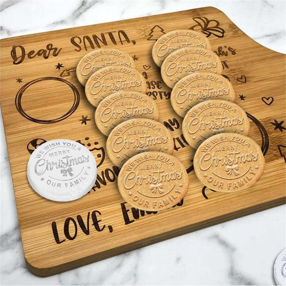 Christmas Cookie Mold With Pattern 3d Raised Design Merry Christmas Cookie Baking Stamp
