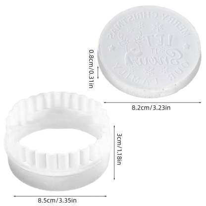 Christmas Cookie Mold With Pattern 3d Raised Design Merry Christmas Cookie Baking Stamp