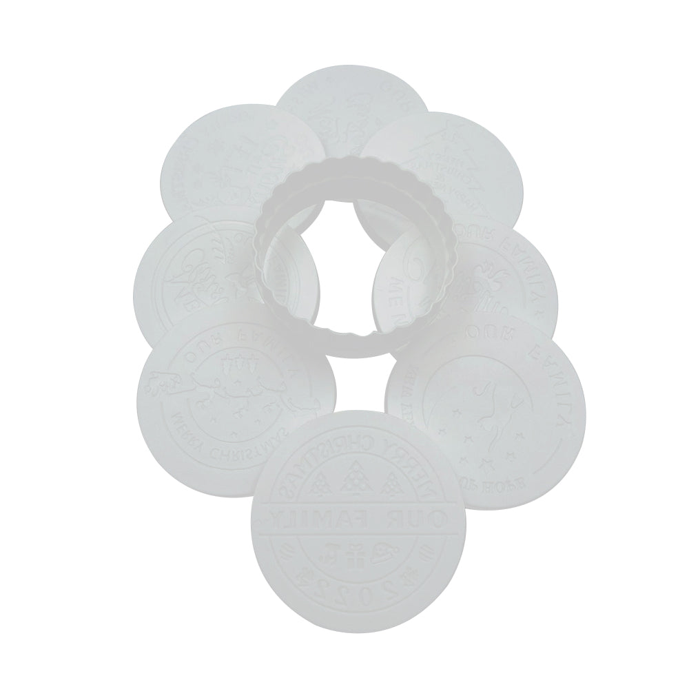 Christmas Cookie Mold With Pattern 3d Raised Design Merry Christmas Cookie Baking Stamp