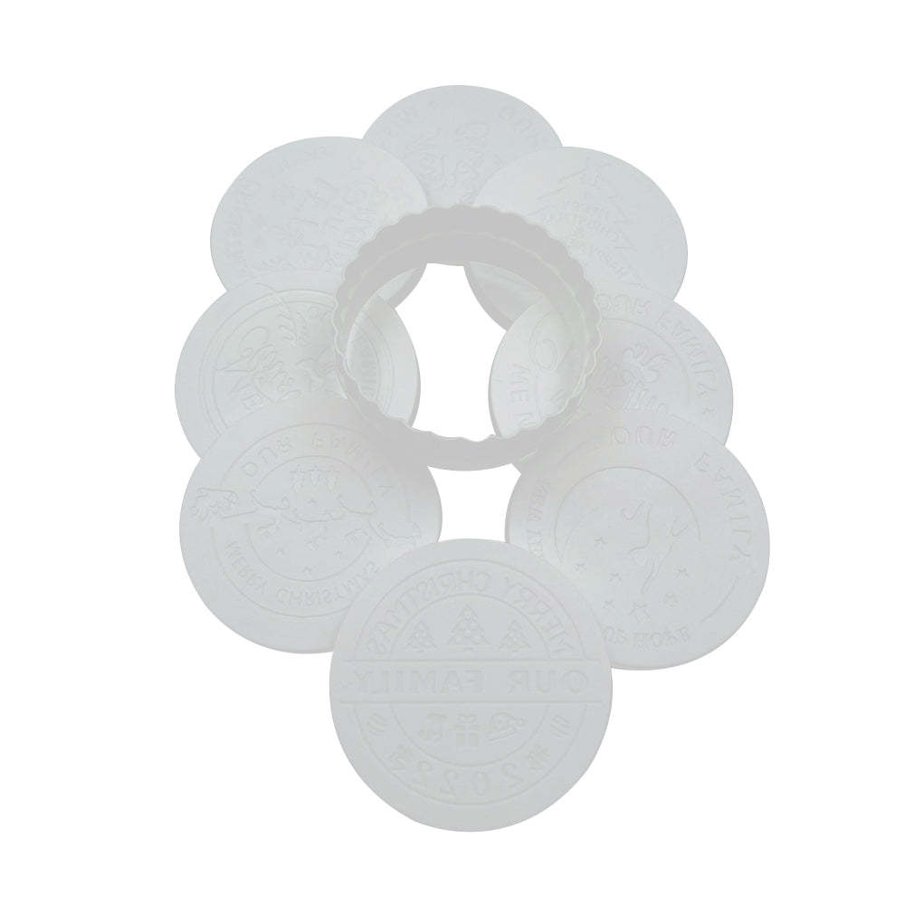 Christmas Cookie Mold With Pattern 3d Raised Design Merry Christmas Cookie Baking Stamp