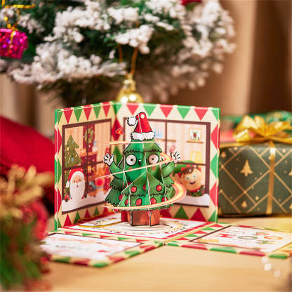 Christmas 3D Pop Up Card Christmas Surprise Exploding Box Greeting Card