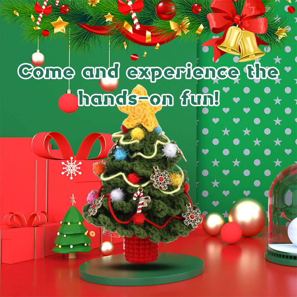 Christmas Tree DIY Crochet Kit for Beginners with Step-by-Step Video Tutorials Gift for Adults and Kids