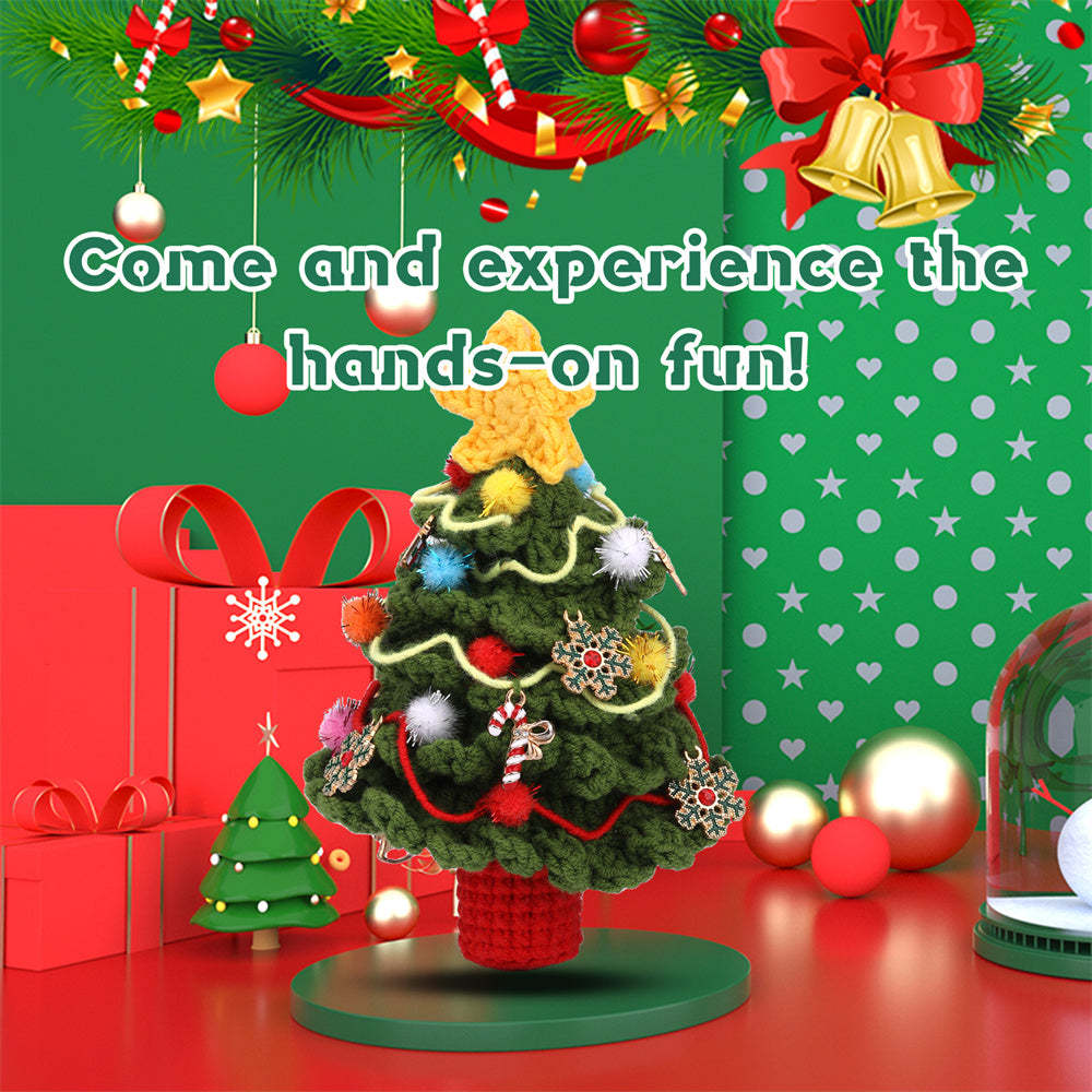 Christmas Tree DIY Crochet Kit for Beginners with Step-by-Step Video Tutorials Gift for Adults and Kids