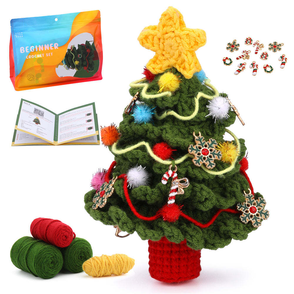 Christmas Tree DIY Crochet Kit for Beginners with Step-by-Step Video T