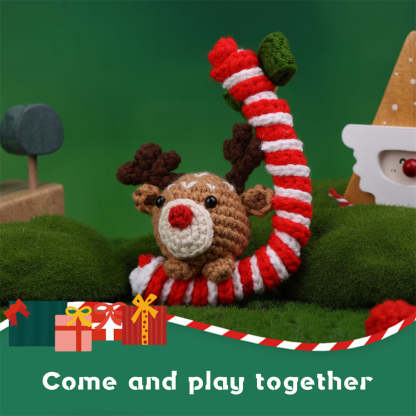 Christmas Crutch Deer DIY Crochet Kit for Beginners with Step-by-Step Video Tutorials Gifts for Adults and Kids