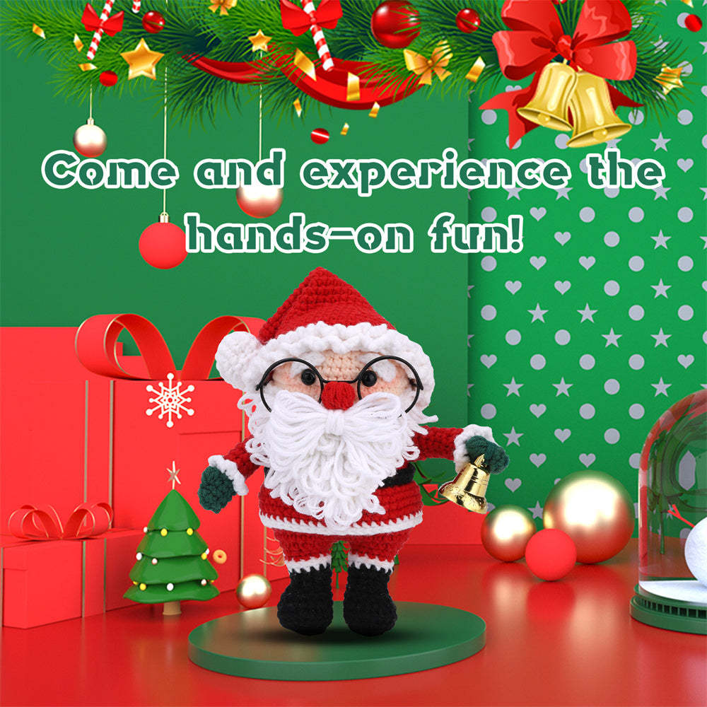 Christmas Santa DIY Crochet Kit for Beginners with Step-by-Step Video Tutorials Gifts for Adults and Kids