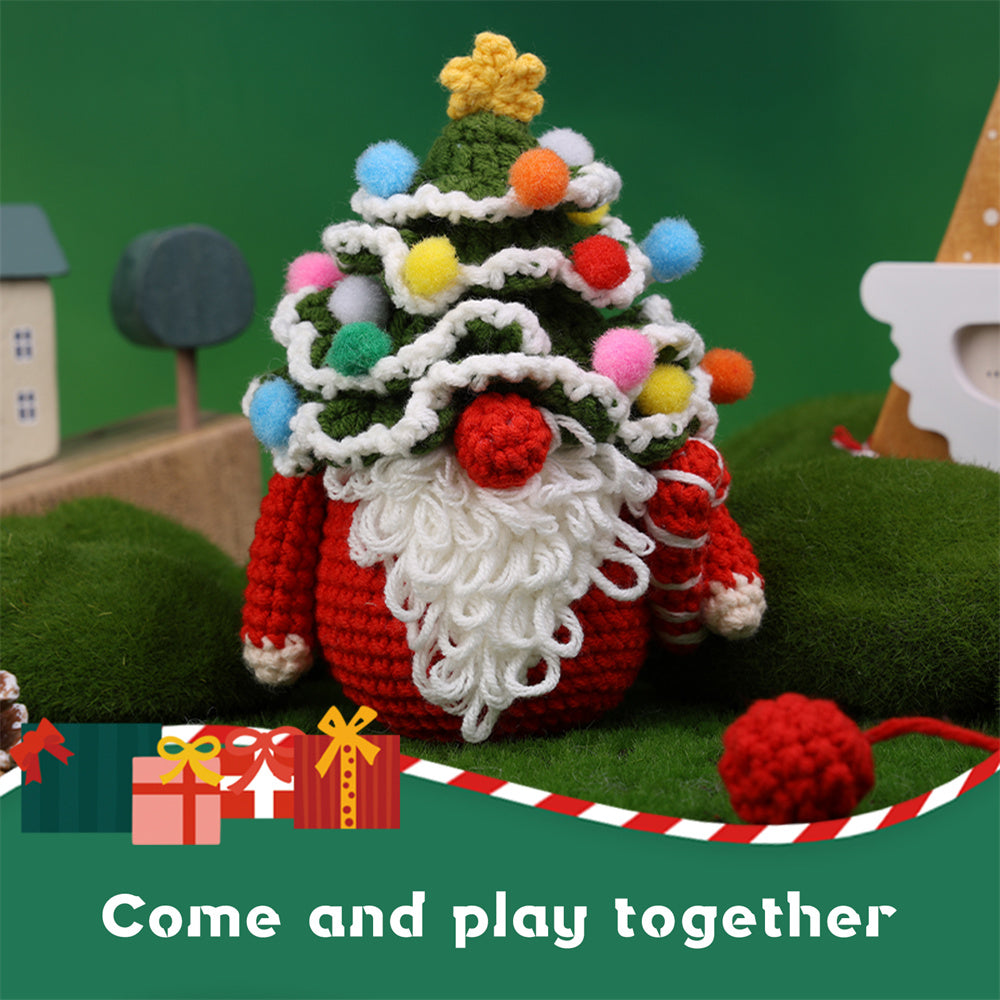 Christmas Gnome DIY Crochet Kit for Beginners with Step-by-Step Video Tutorials Gifts for Adults and Kids