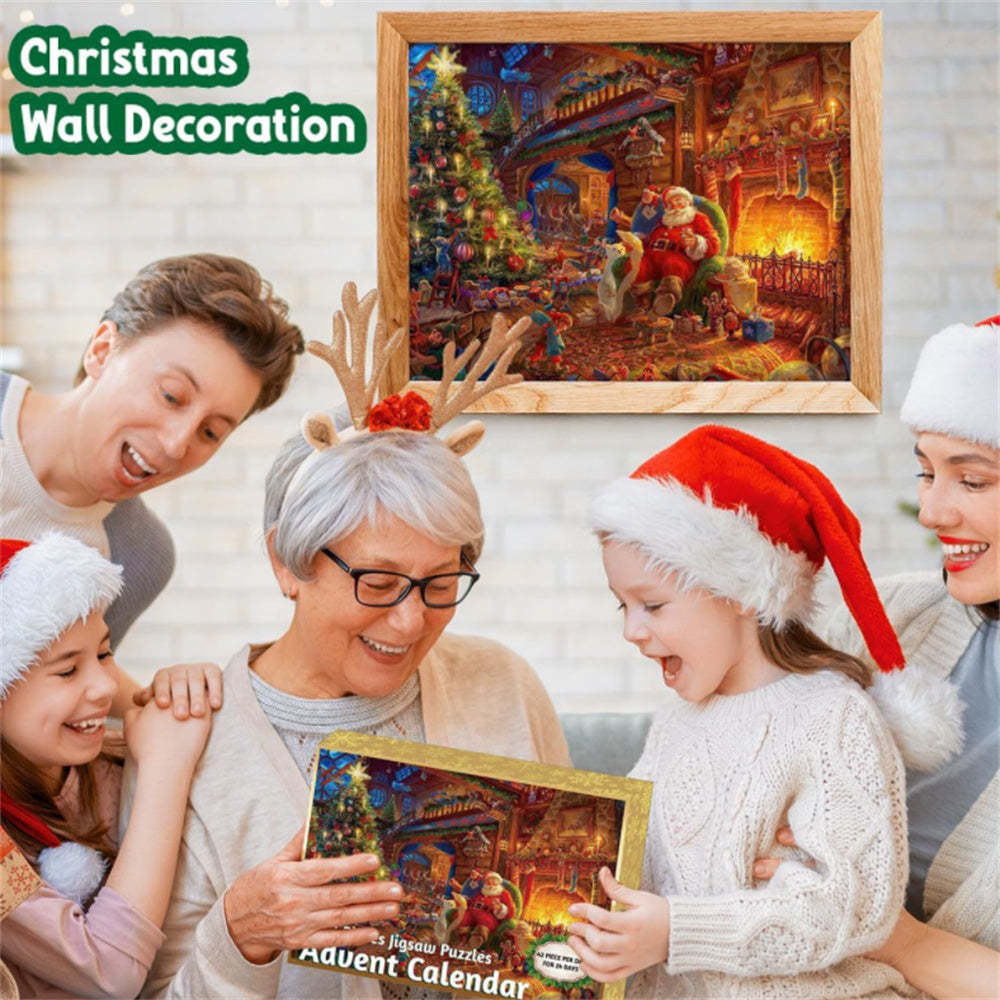 Advent Calendar Christmas Jigsaw Puzzle - 24 Boxes Christmas Countdown Puzzle Toy Gift for Kid Adult