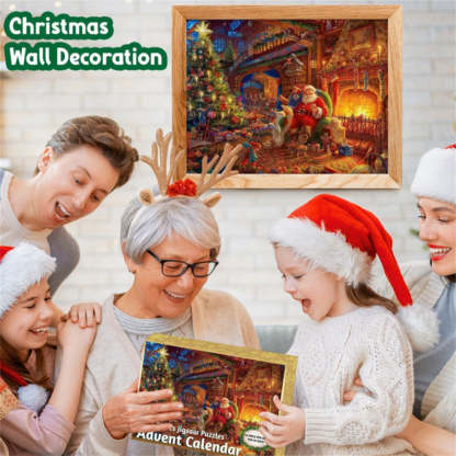 Advent Calendar Christmas Jigsaw Puzzle - 24 Boxes Christmas Countdown Puzzle Toy Gift for Kid Adult