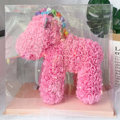 Enchanting Rose Flower Unicorn - Handmade Mythical Beast for Valentine's Day