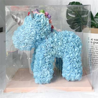 Enchanting Rose Flower Unicorn - Handmade Mythical Beast for Valentine's Day