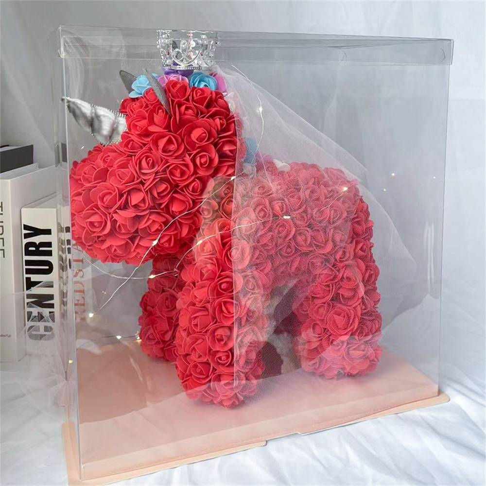 Enchanting Rose Flower Unicorn - Handmade Mythical Beast for Valentine's Day