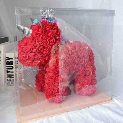 Enchanting Rose Flower Unicorn - Handmade Mythical Beast for Valentine's Day