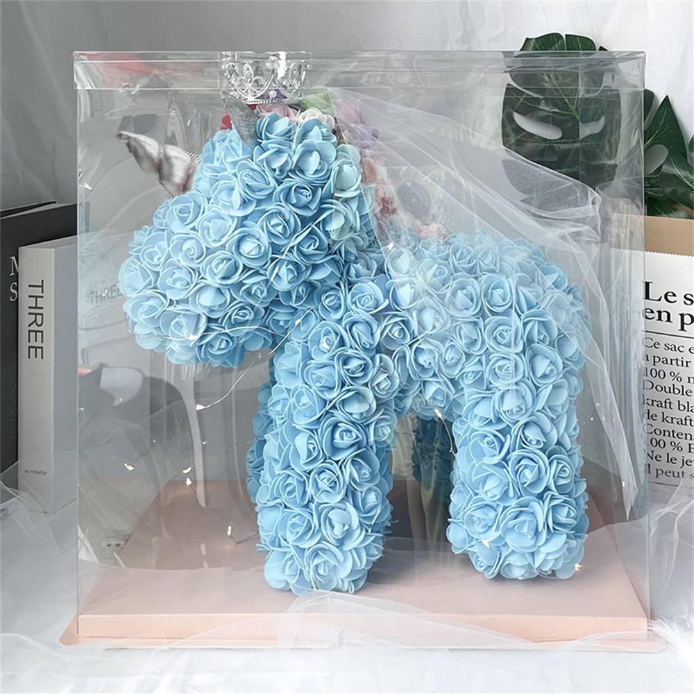 Enchanting Rose Flower Unicorn - Handmade Mythical Beast for Valentine's Day