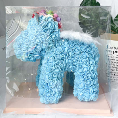 Enchanting Rose Flower Unicorn - Handmade Mythical Beast for Valentine's Day