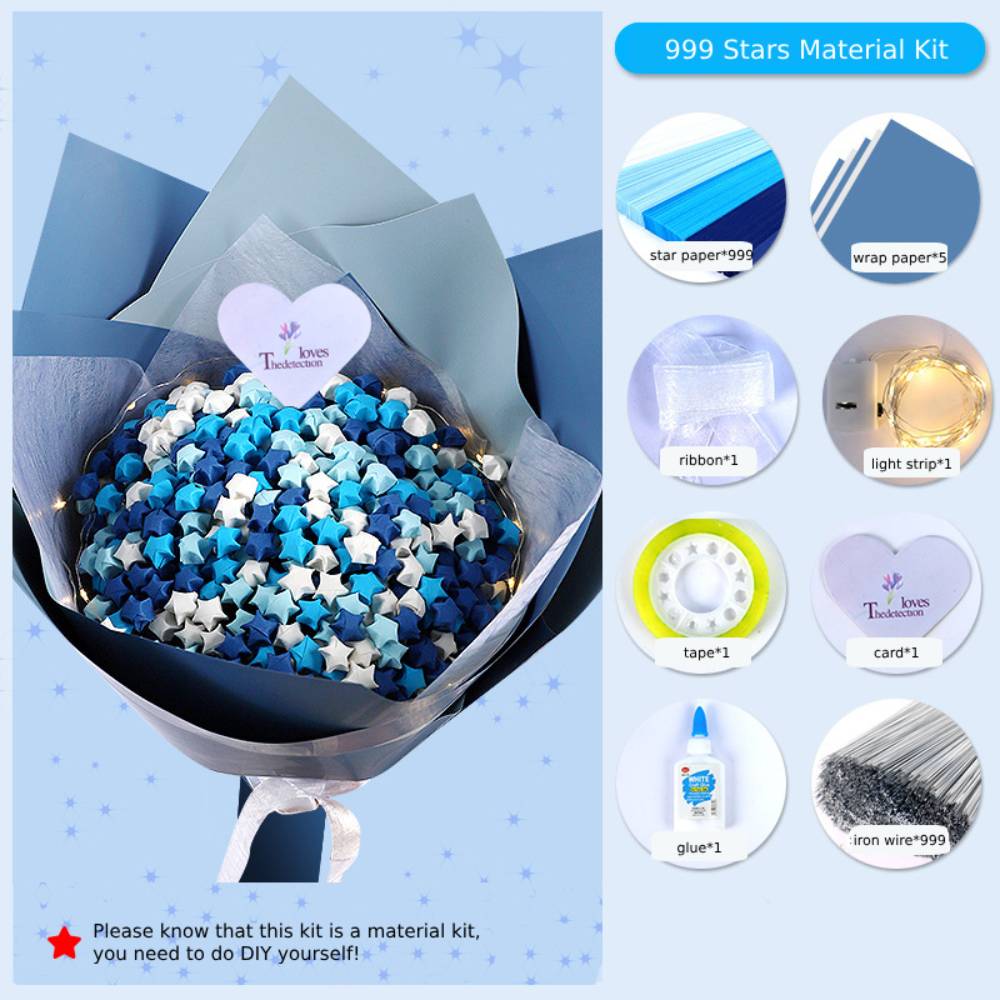 DIY Lucky Paper Stars Bouquet Set Valentine's Day Gifts for Lovers