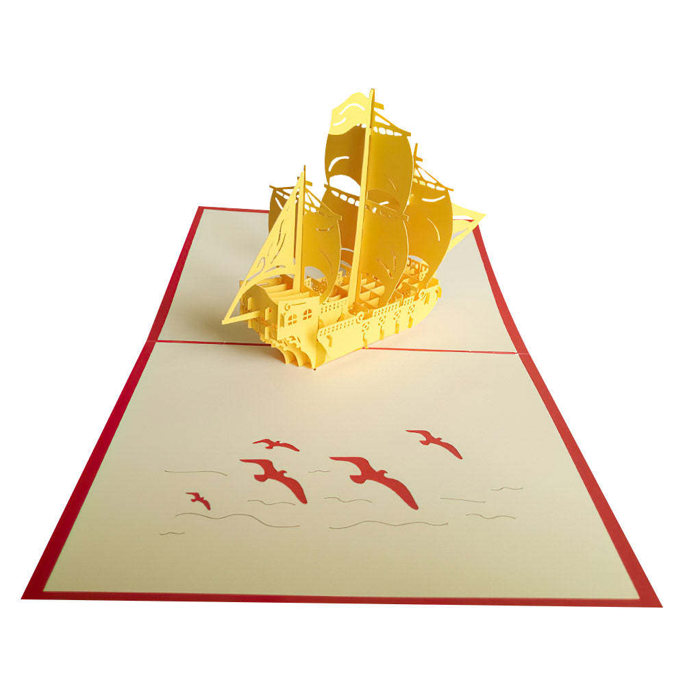 Congrats Graduation Sailboat 3D Pop Up Card Newly Grads Congratulations Greeting Card