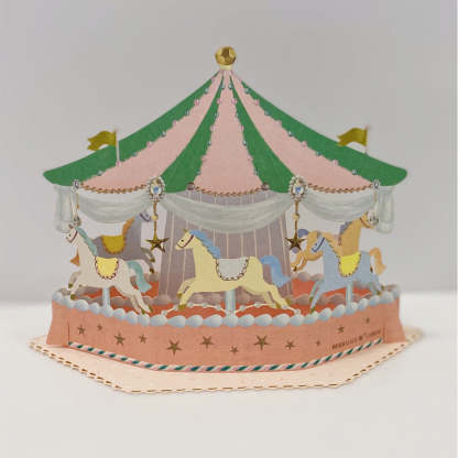 Creative 3D Pop Up Greeting Card Happy Carousel Card