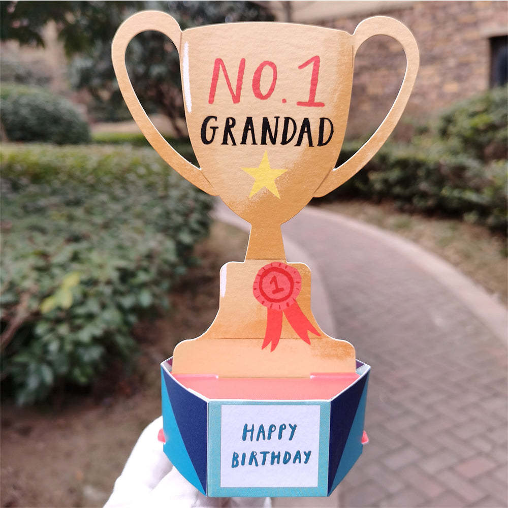 Creative 3D Pop Up Greeting Card Trophy Grandad Pop Up Card