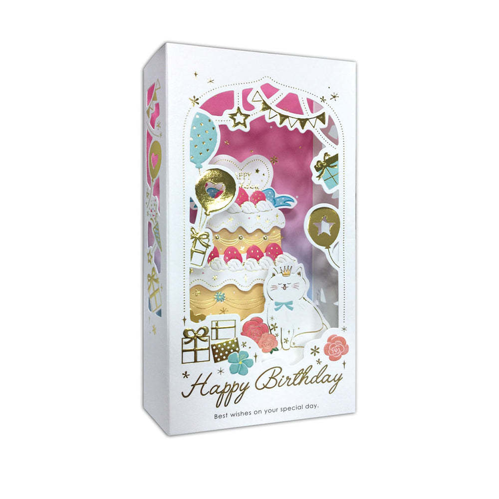 Creative 3D Pop Up Greeting Card Cat Birthday Box Pop Up Card