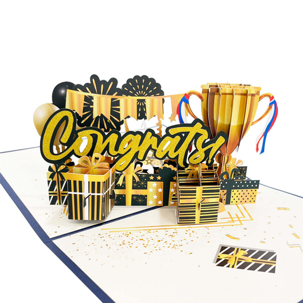 Creative 3D Pop Up Greeting Card Graduation Trophy Pop Up Card