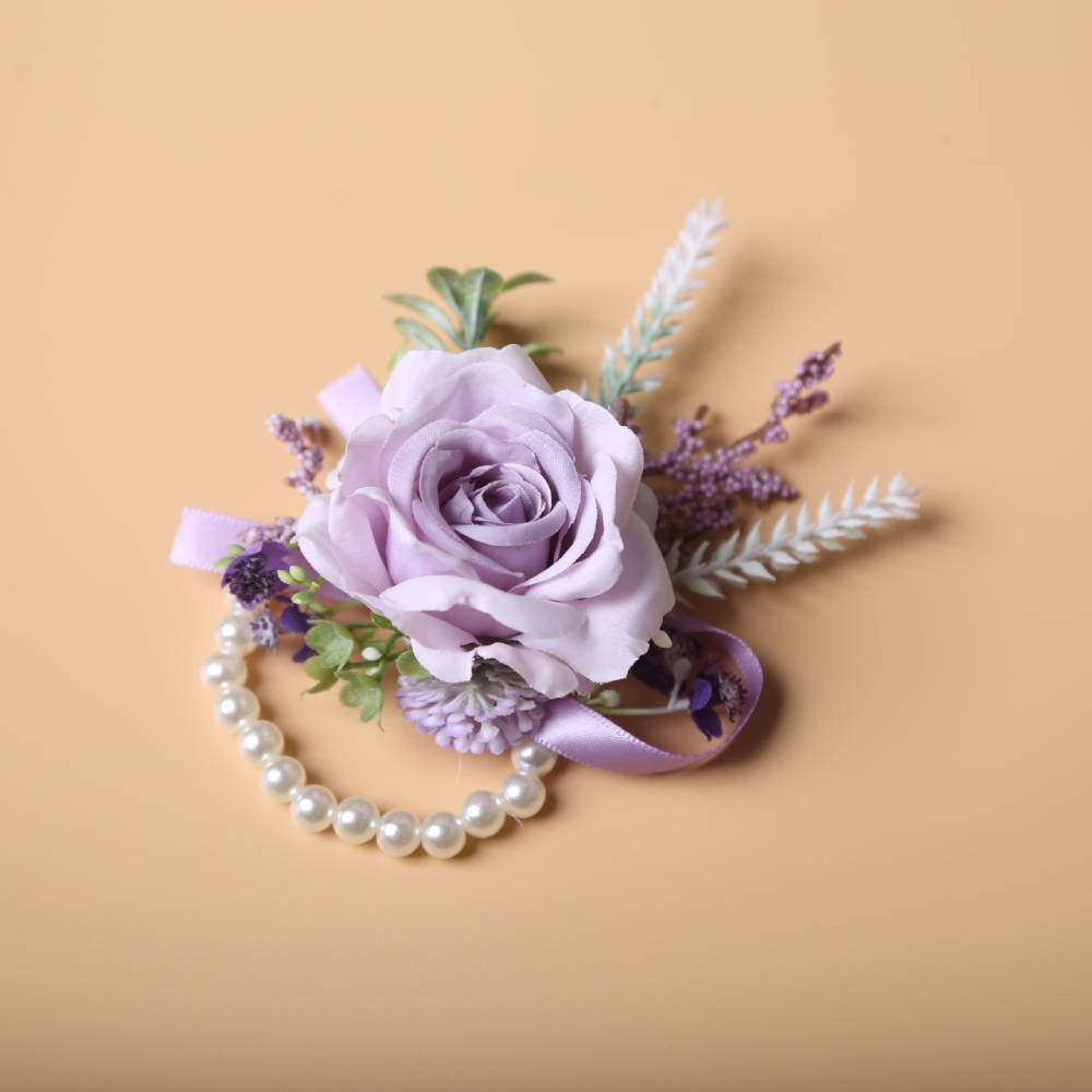 Realistic Rose Wedding Boutonnieres Faux Silk Groom's Corsage Best Man's Corsage