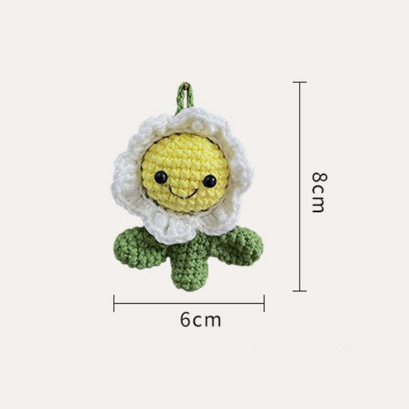 Crochet Flower Keychain Creative Cactus Knitted Keychain Gift for Her