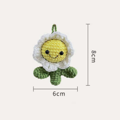 Crochet Flower Keychain Creative Cactus Knitted Keychain Gift for Her