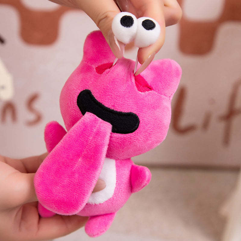 Cute Frog Plush Keychain Funny Sticking Tongue Out Frog Keyring Gifts