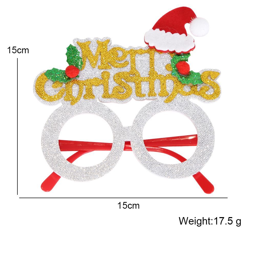 6 Pcs Christmas Glasses Frames Christmas Decoration Accessories Costume Eyeglasses for Christmas Party Supplies